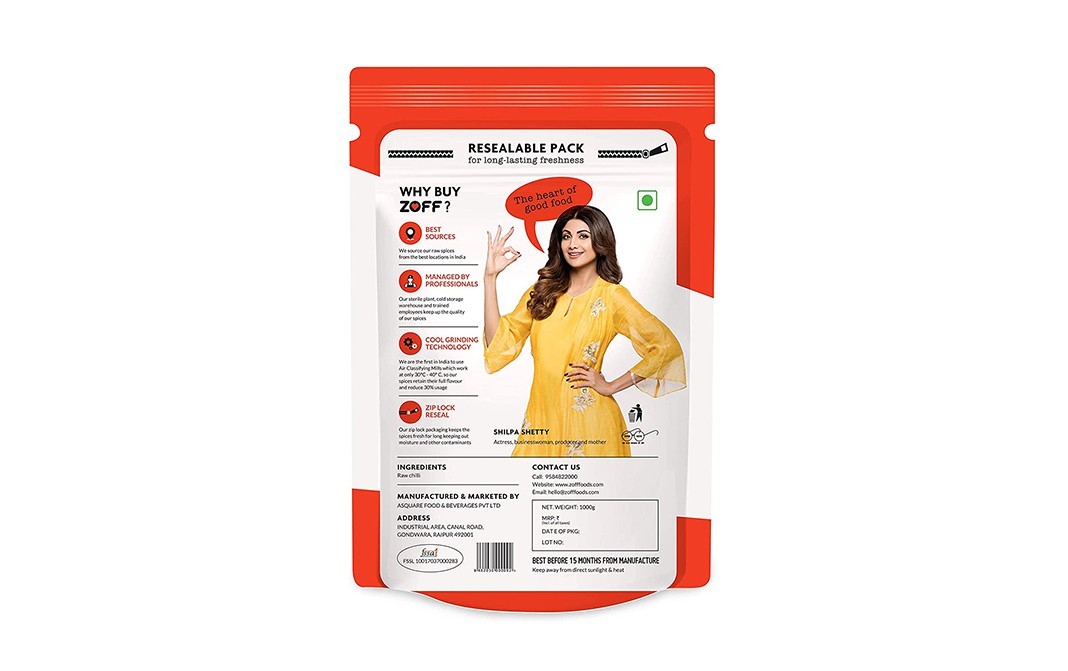 Zoff Red Chilli Powder    Pack  1000 grams